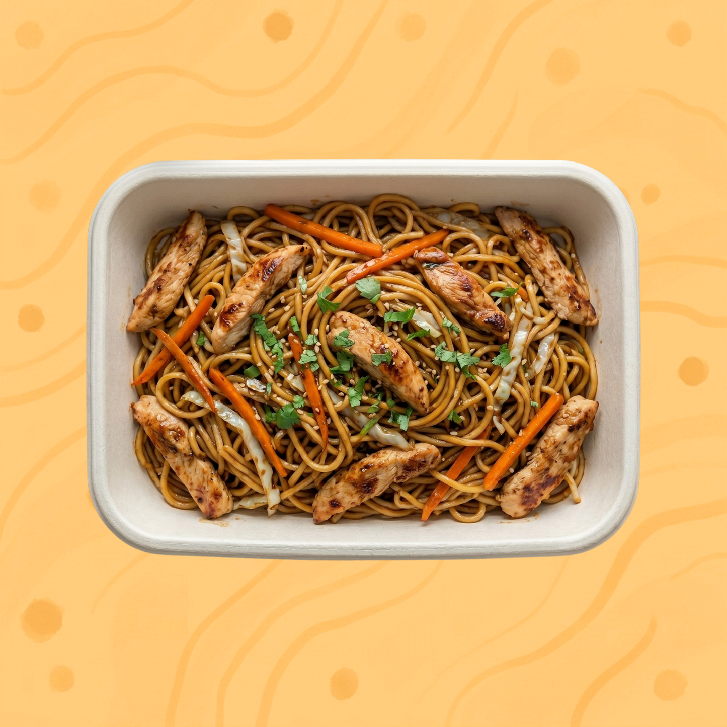 Gebratene Wok-Nudeln mit Hähnchen