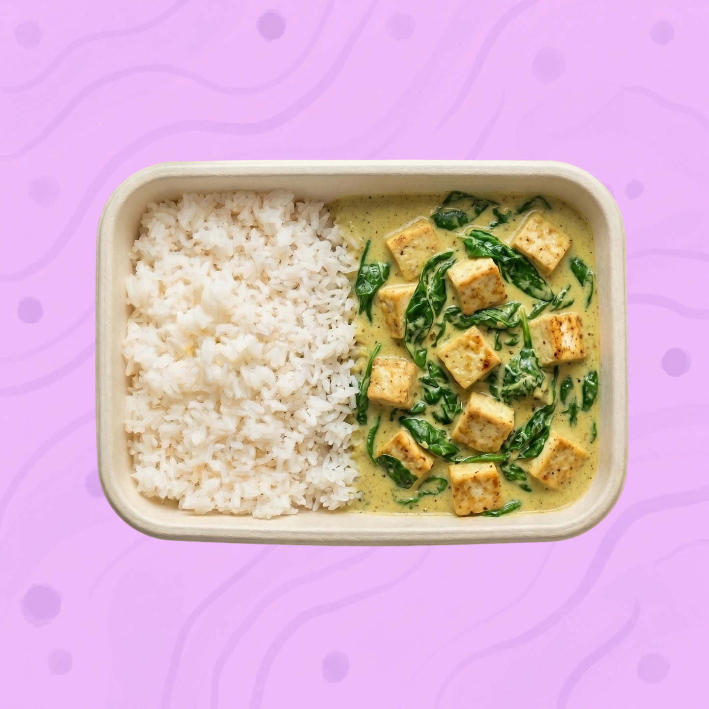 Veganes Kokos-Curry mit Tofu & Spinat